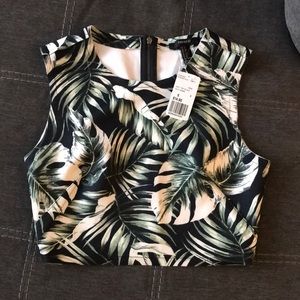 Palm print tank top